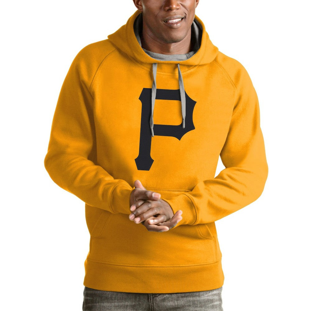 Pittsburgh Pirates Antigua Victory Pullover Team Logo Hoodie Gold