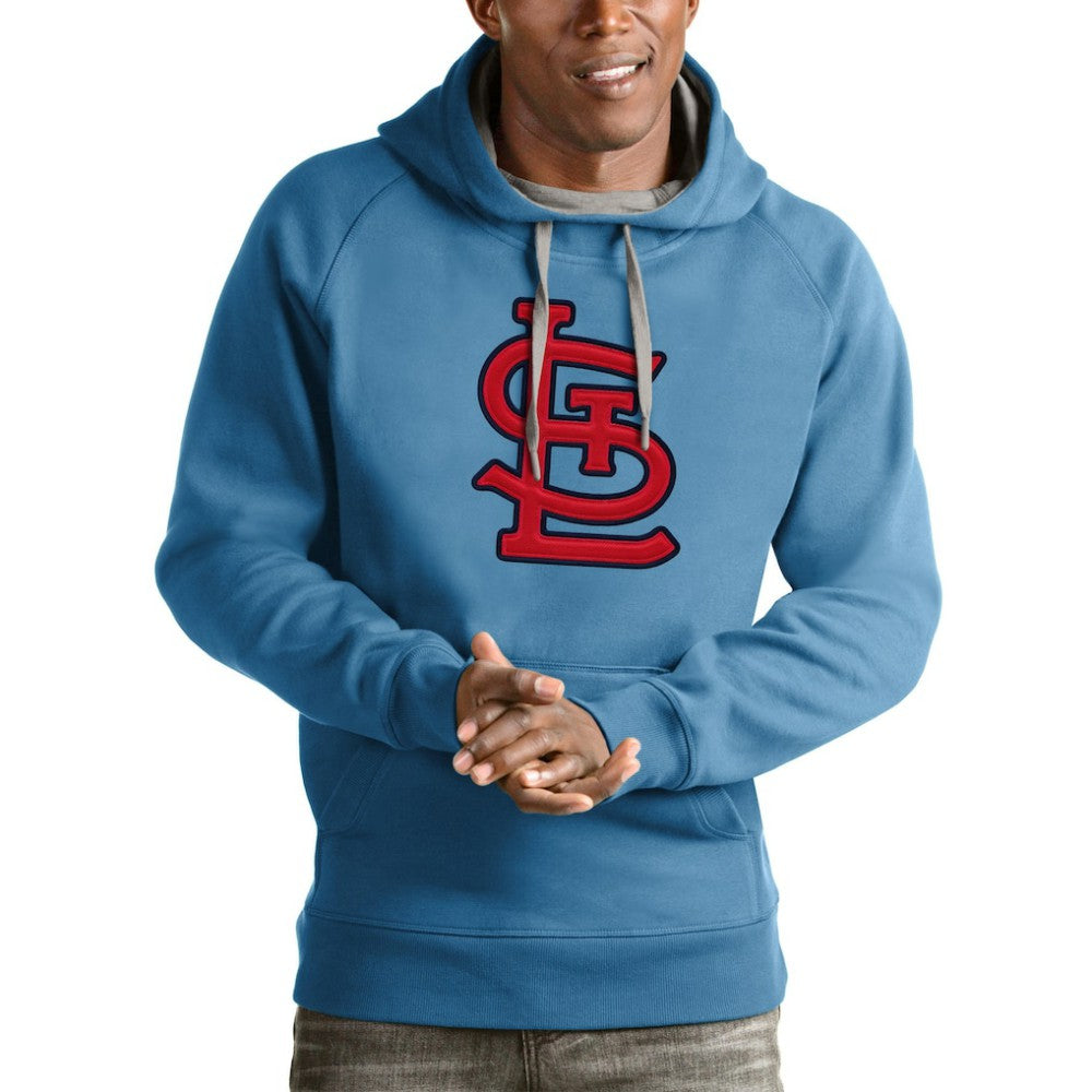 St. Louis Cardinals Antigua Victory Pullover Team Logo Hoodie Light Blue