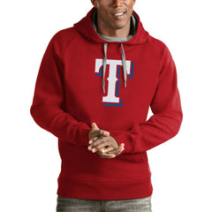Texas Rangers Antigua Victory Pullover Team Logo Hoodie Red