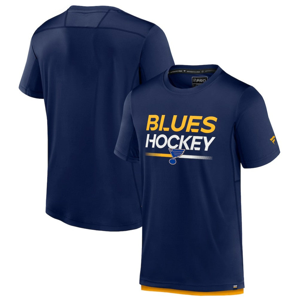 St. Louis Blues Fanatics Authentic Pro Tech T-Shirt Navy