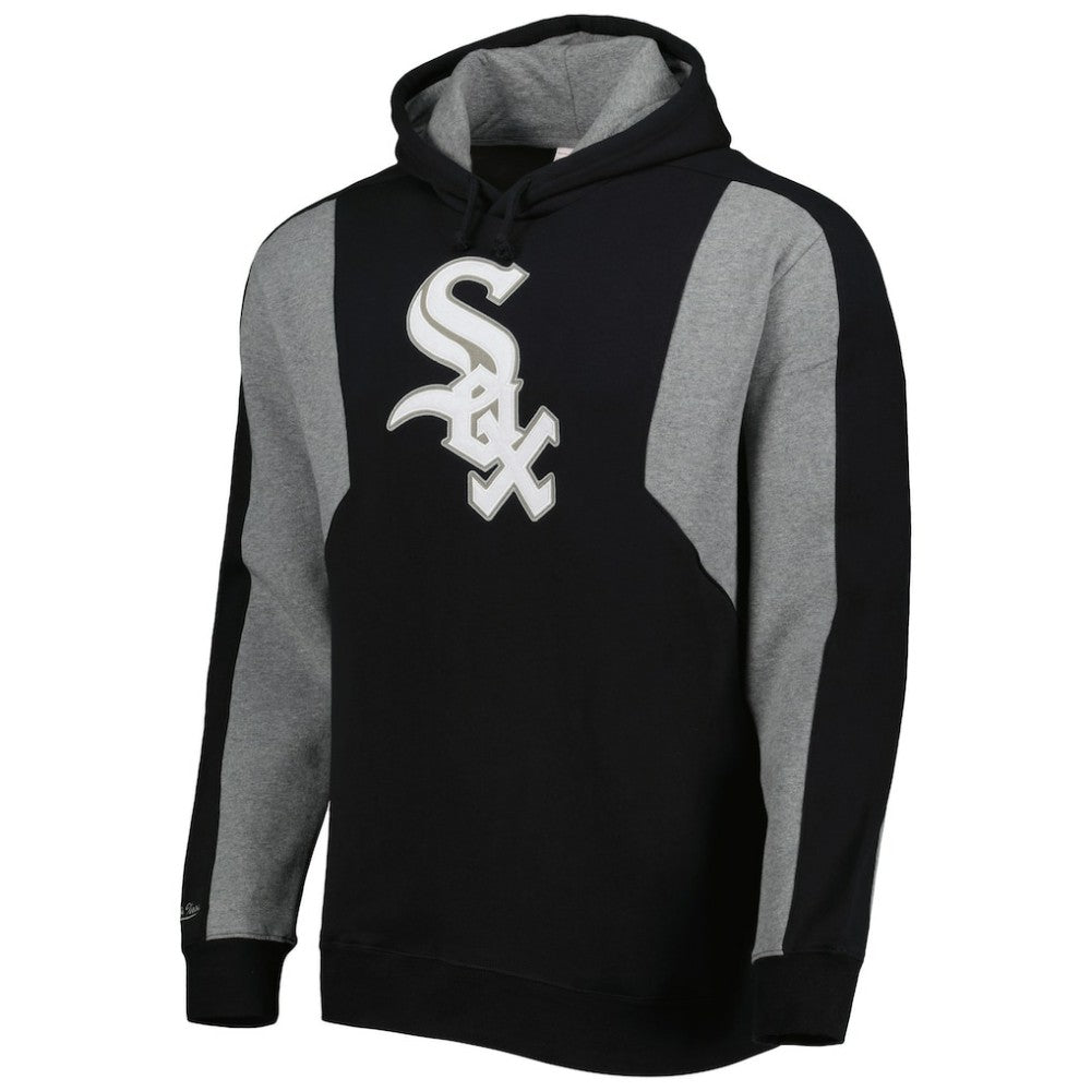 Chicago White Sox Colorblocked Fleece Pullover Hoodie Black/Gray | Mitchell & Ness