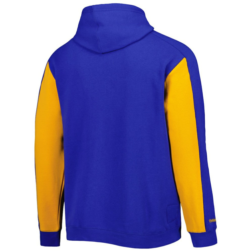Milwaukee Brewers Colorblocked Fleece Pullover Hoodie Royal/Gold | Mitchell & Ness