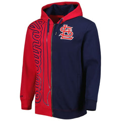St. Louis Cardinals Fleece Full-Zip Hoodie Red/Navy | Mitchell & Ness