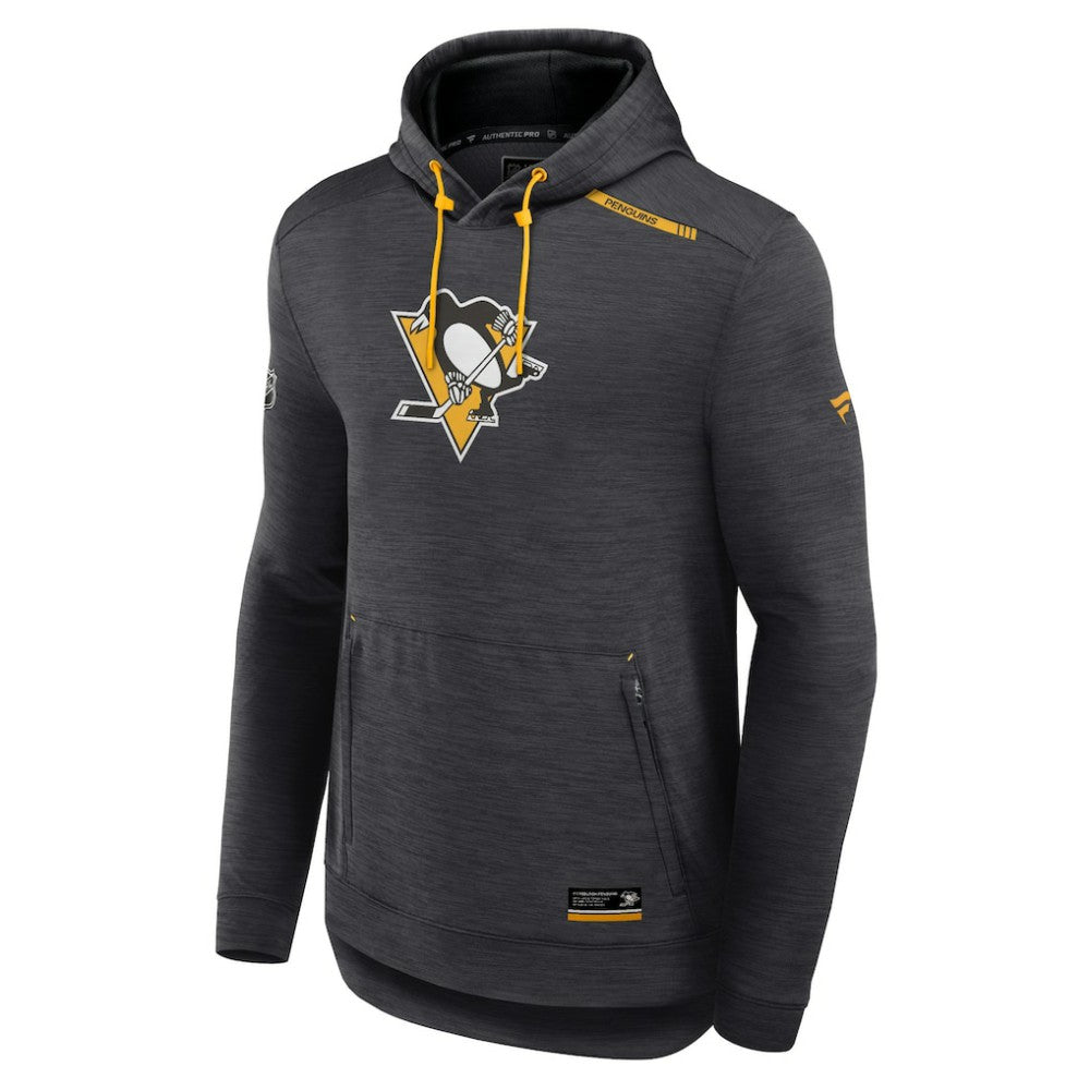 Pittsburgh Penguins Fanatics Authentic Pro Tech Pullover Hoodie Heather Charcoal