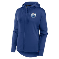 Edmonton Oilers Fanatics Women's Authentic Pro Scuba Full-Zip Hoodie Royal