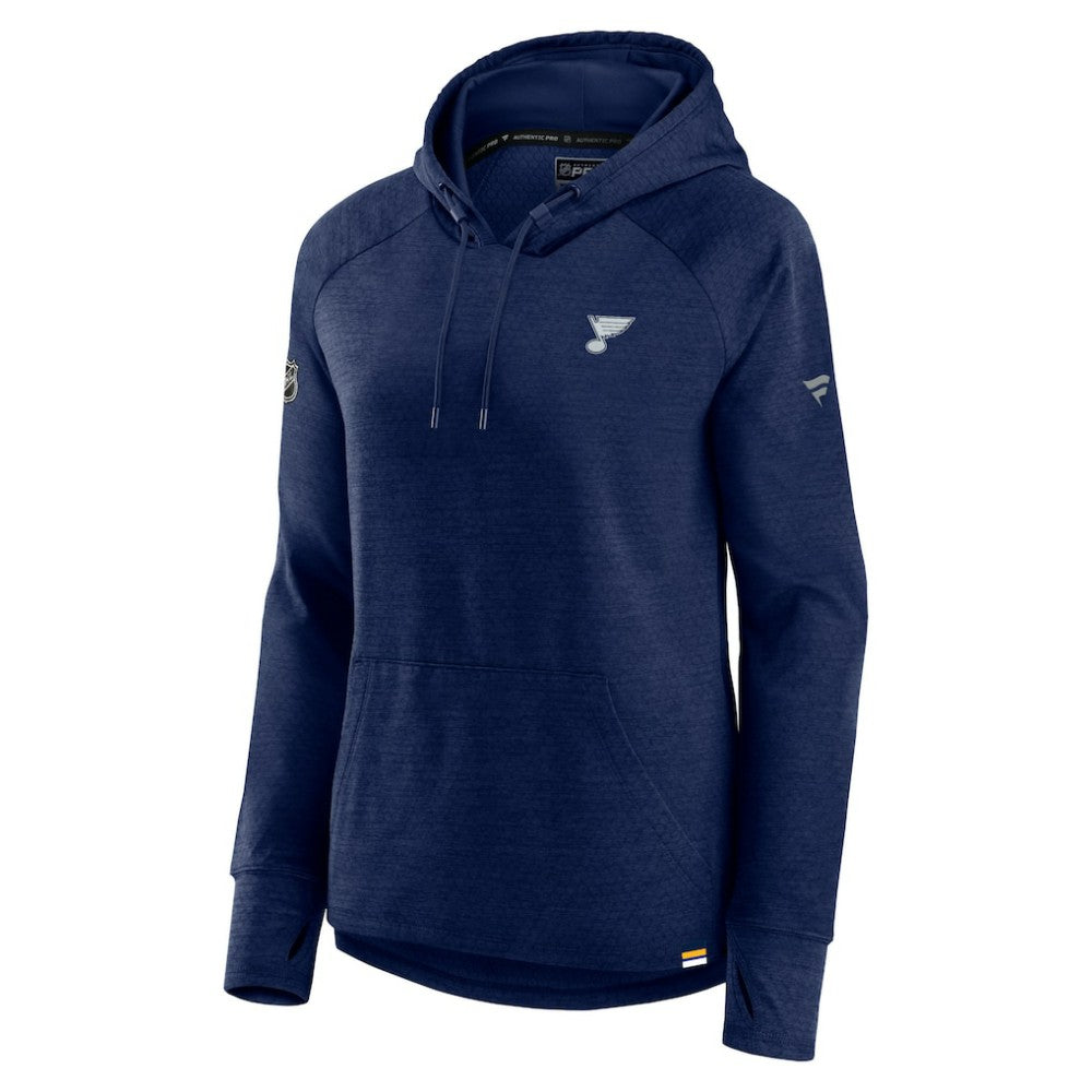 St. Louis Blues Fanatics Women's Authentic Pro Pullover Hoodie Heather Navy
