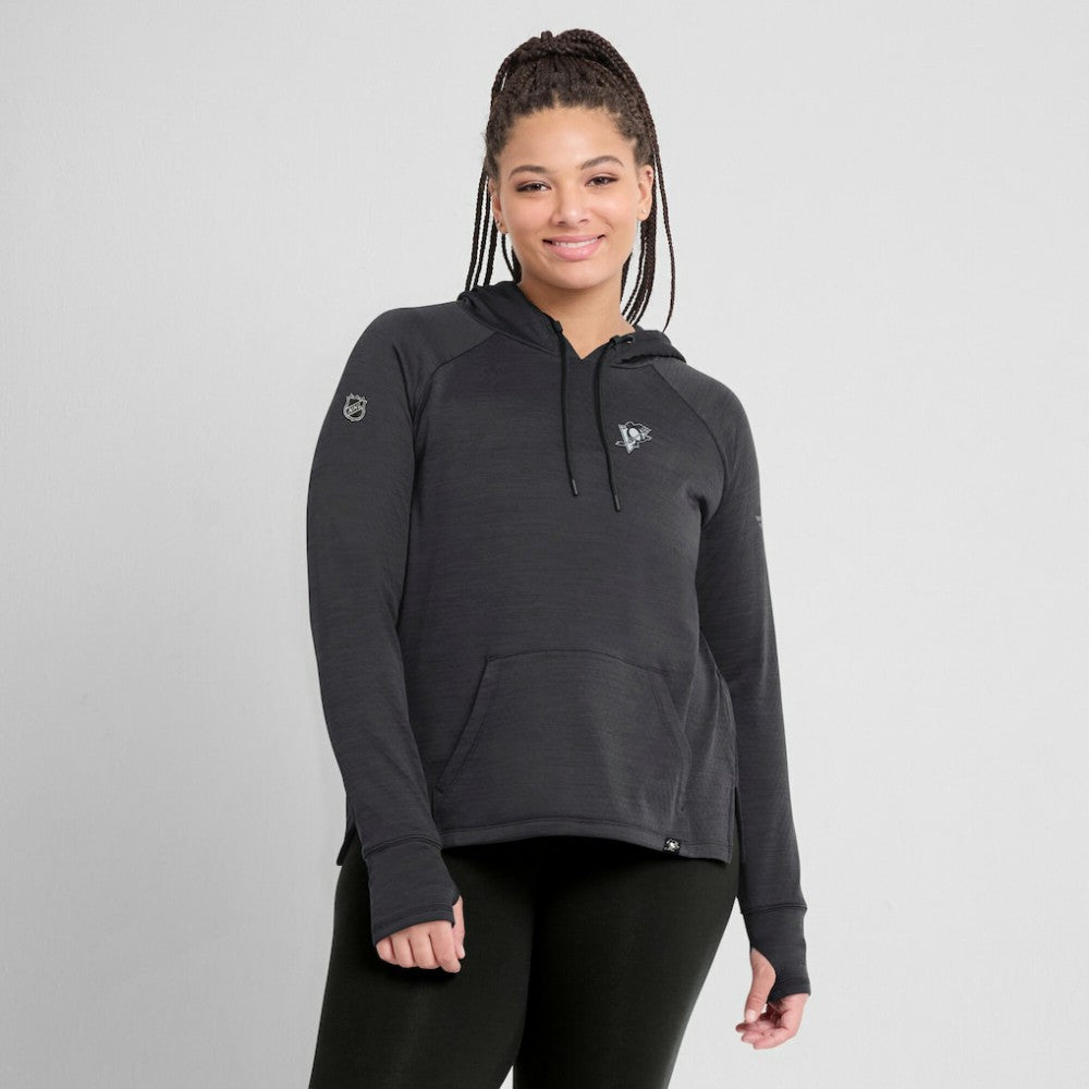 Pittsburgh Penguins Fanatics Women's Authentic Pro Pullover Hoodie Heather Charcoal
