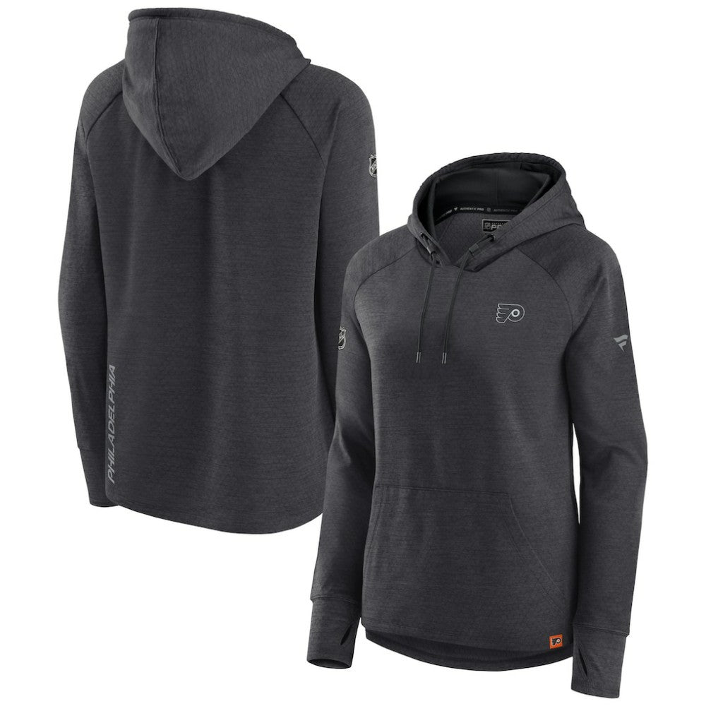 Philadelphia Flyers Fanatics Women's Authentic Pro Pullover Hoodie Heather Charcoal
