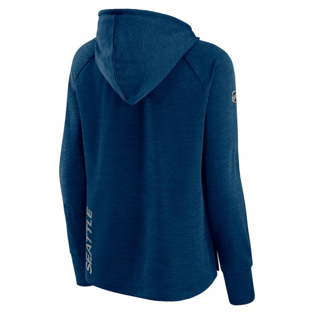 Seattle Kraken Fanatics Women's Authentic Pro Pullover Hoodie Heather Deep Sea Blue