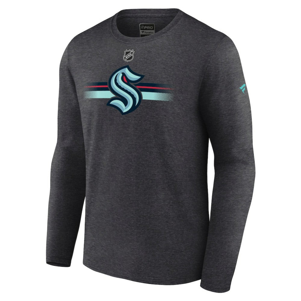 Seattle Kraken Fanatics Authentic Pro Secondary Long Sleeve T-Shirt Heather Charcoal