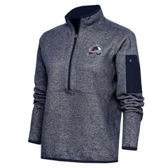 Colorado Avalanche Antigua Women's Team Logo Fortune Quarter-Zip Jacket Heather Navy