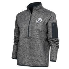 Tampa Bay Lightning Antigua Women's Team Logo Fortune Quarter-Zip Jacket Heather Charcoal