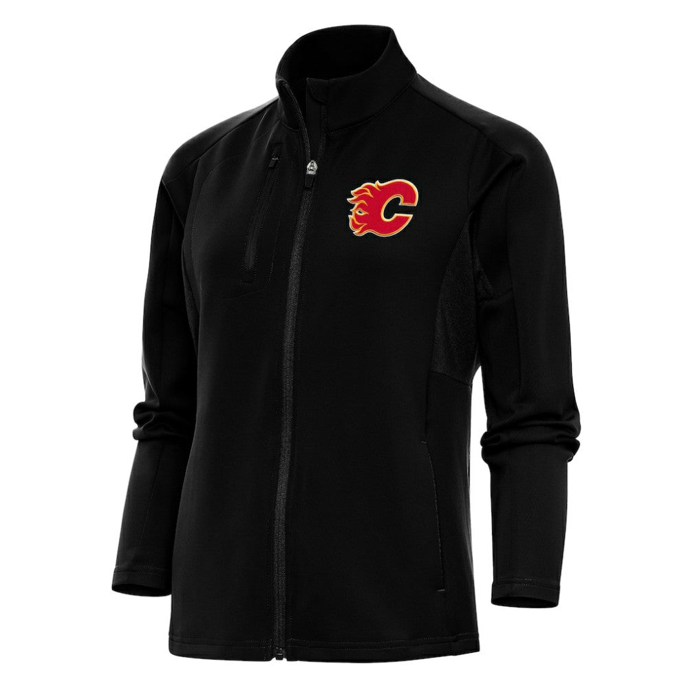 Calgary Flames Antigua Women's Team Logo Generation Full-Zip Jacket Black