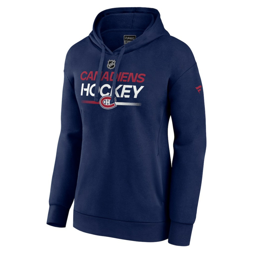 Montreal Canadiens Fanatics Women's Authentic Pro Pullover Hoodie Navy