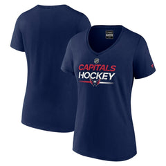 Washington Capitals Fanatics Women's Authentic Pro V-Neck T-Shirt Navy