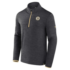 Boston Bruins Fanatics Authentic Pro Quarter-Zip Pullover Top Heather Charcoal
