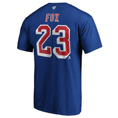 Adam Fox New York Rangers Fanatics Authentic Stack Name & Number T-Shirt Blue