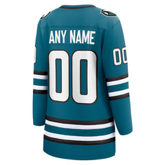 San Jose Sharks Fanatics Women's Home Breakaway Custom Jersey Teal