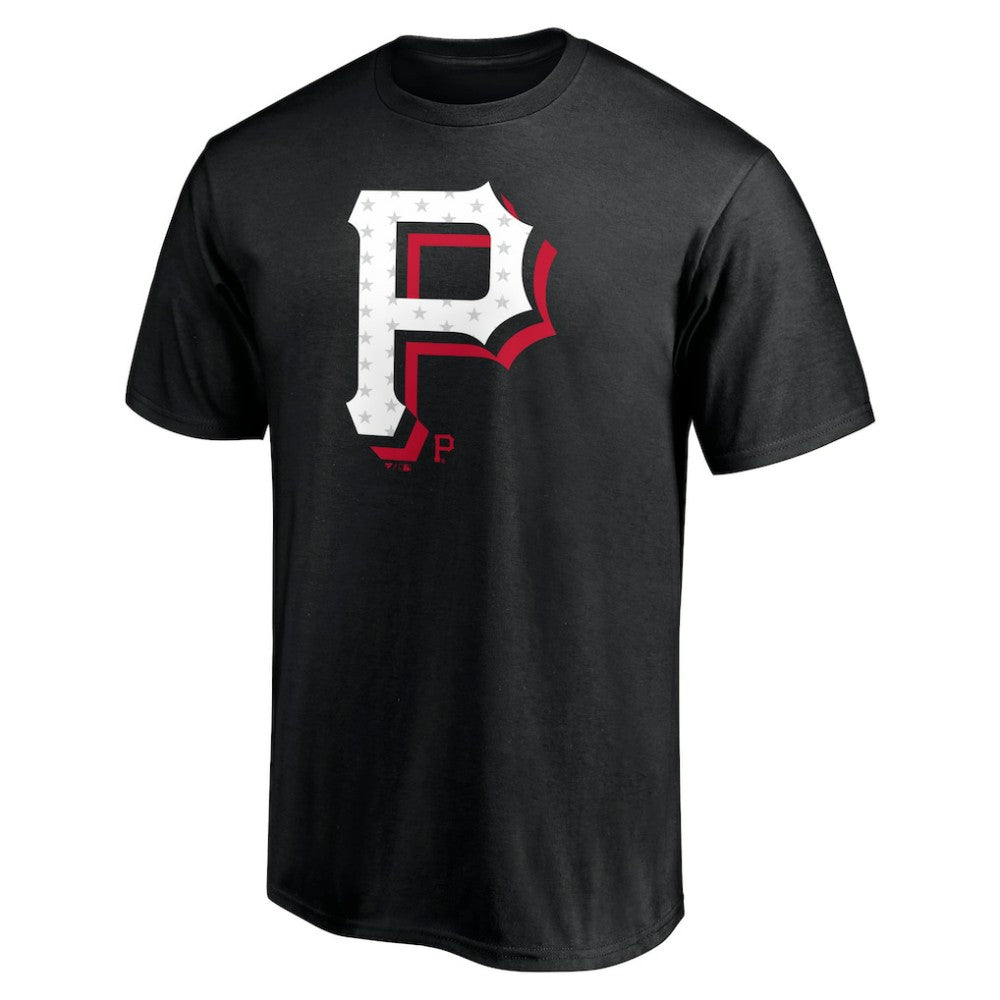 Pittsburgh Pirates Red White and Team T-Shirt Black