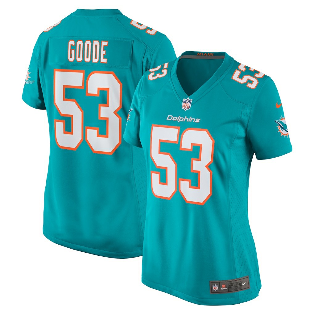 Cameron Goode Miami Dolphins Women's Game Player Jersey - Aqua
