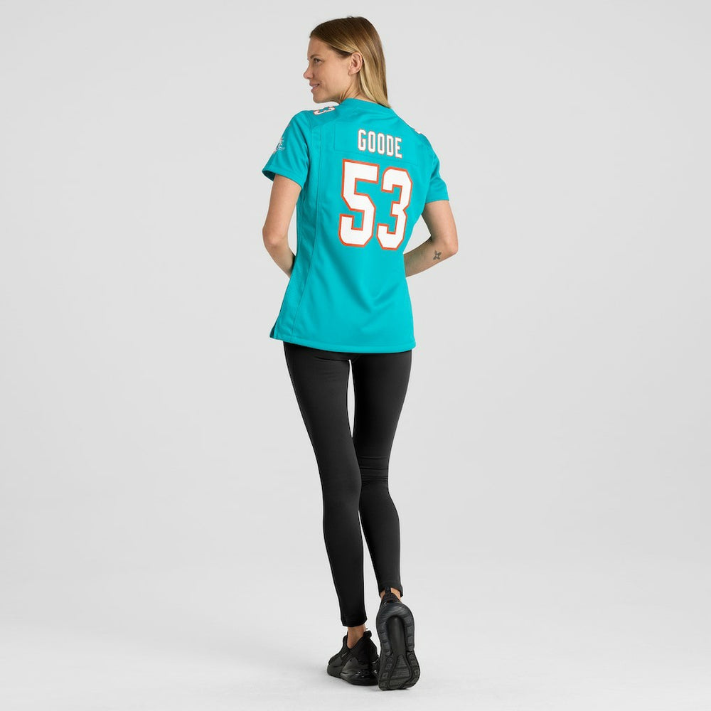 Cameron Goode Miami Dolphins Women's Game Player Jersey - Aqua