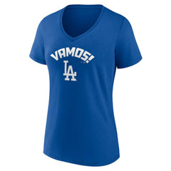 Los Angeles Dodgers Women's Vamos V-Neck T-Shirt Royal