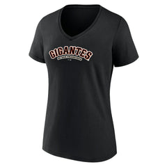 San Francisco Giants Women's Spanish Logo V-Neck T-Shirt Black