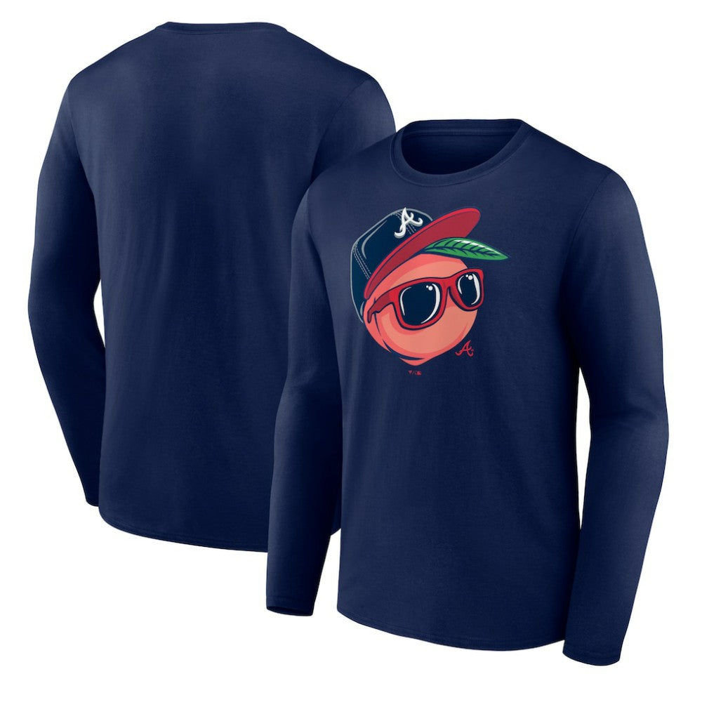 Atlanta Braves Mr. Peach Long Sleeve T-Shirt Navy