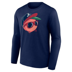 Atlanta Braves Mr. Peach Long Sleeve T-Shirt Navy