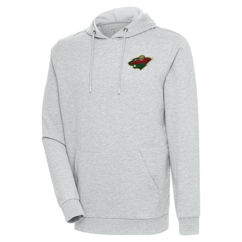 Minnesota Wild Antigua Action Chenille Pullover Hoodie Heather Gray