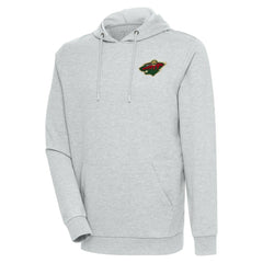 Minnesota Wild Antigua Action Chenille Pullover Hoodie Heather Gray