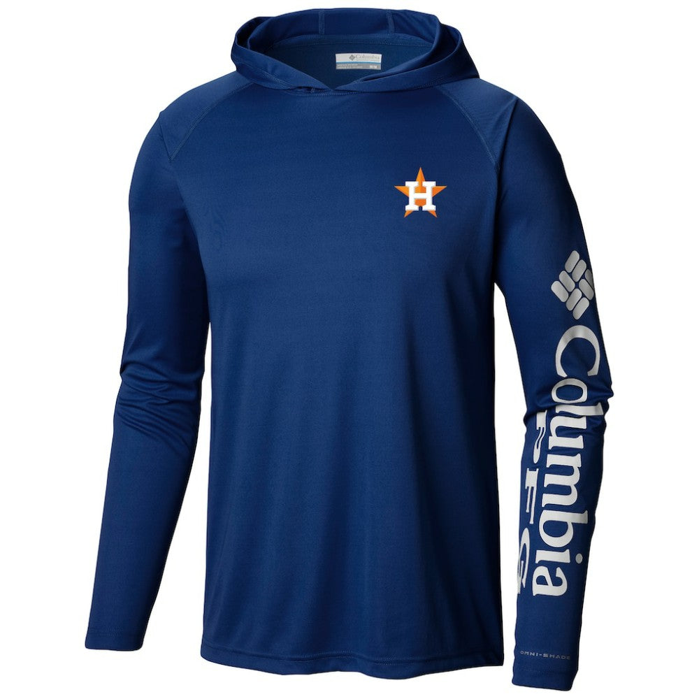 Houston Astros Terminal Tackle Long Sleeve Hoodie T-Shirt Navy | Columbia