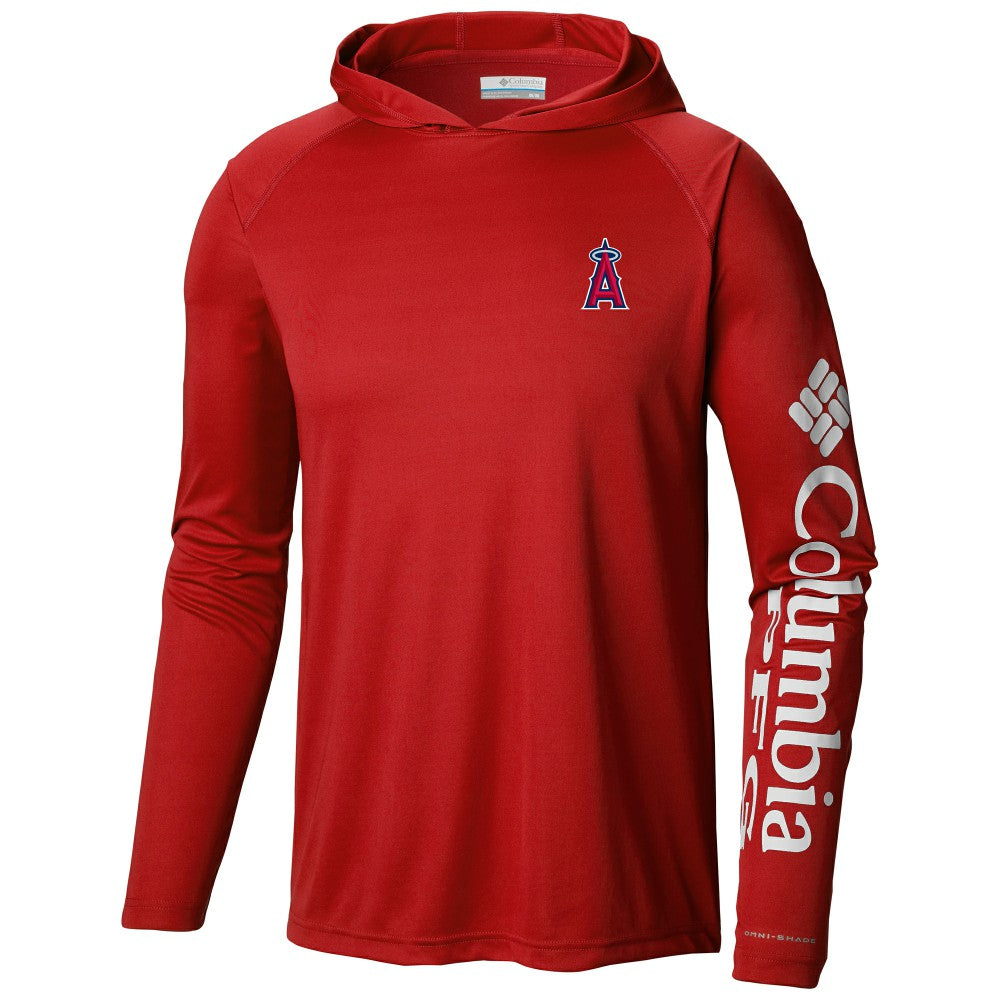 Los Angeles Angels Terminal Tackle Long Sleeve Hoodie T-Shirt Red | Columbia