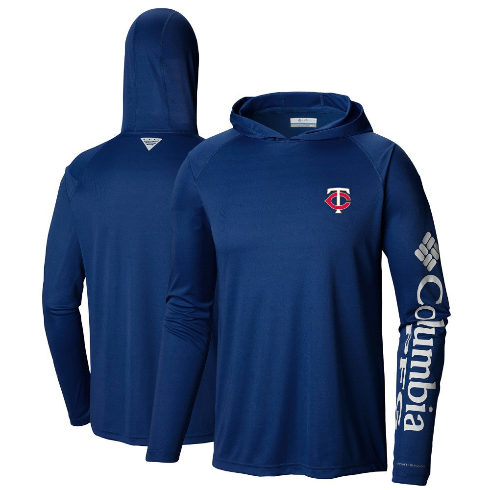 Minnesota Twins Terminal Tackle Long Sleeve Hoodie T-Shirt Navy | Columbia