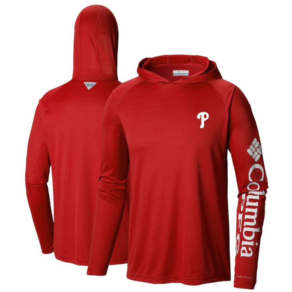 Philadelphia Phillies Terminal Tackle Long Sleeve Hoodie T-Shirt Red | Columbia