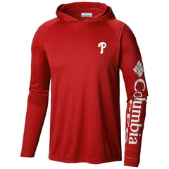 Philadelphia Phillies Terminal Tackle Long Sleeve Hoodie T-Shirt Red | Columbia