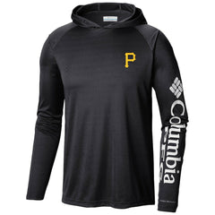 Pittsburgh Pirates Terminal Tackle Long Sleeve Hoodie T-Shirt Black | Columbia
