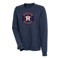 Houston Astros Antigua Women's Action Crewneck Pullover Sweatshirt Heather Navy