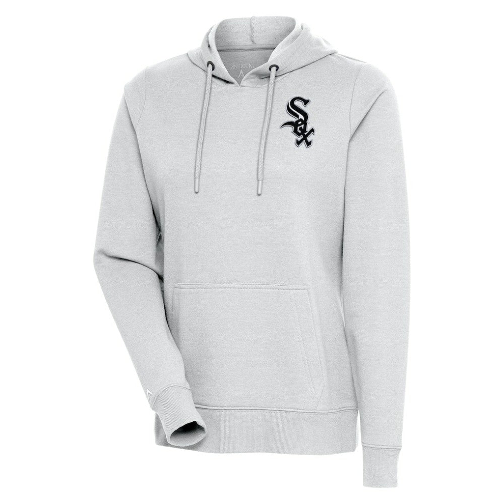 Chicago White Sox Antigua Women's Action Pullover Hoodie Heather Gray