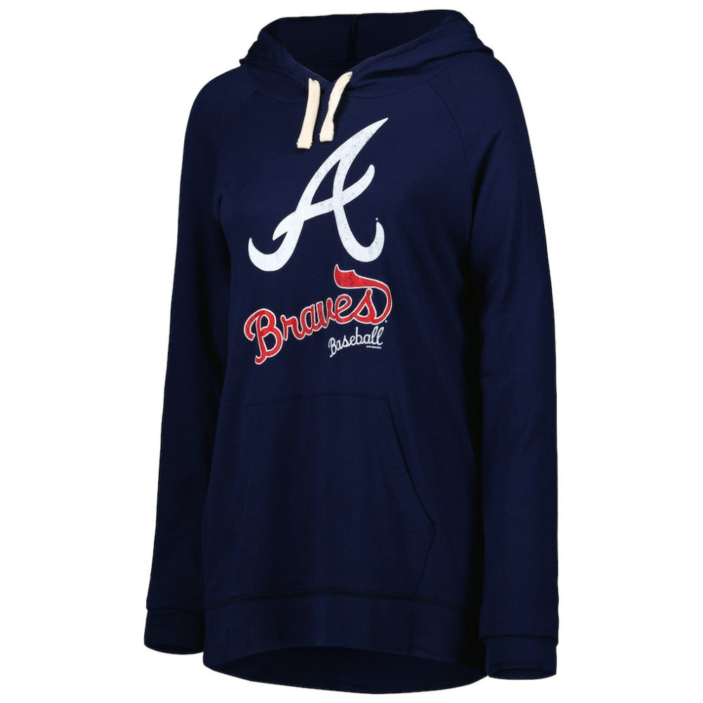 Atlanta Braves Touch Women's Pre-Game Raglan Pullover Hoodie Navy