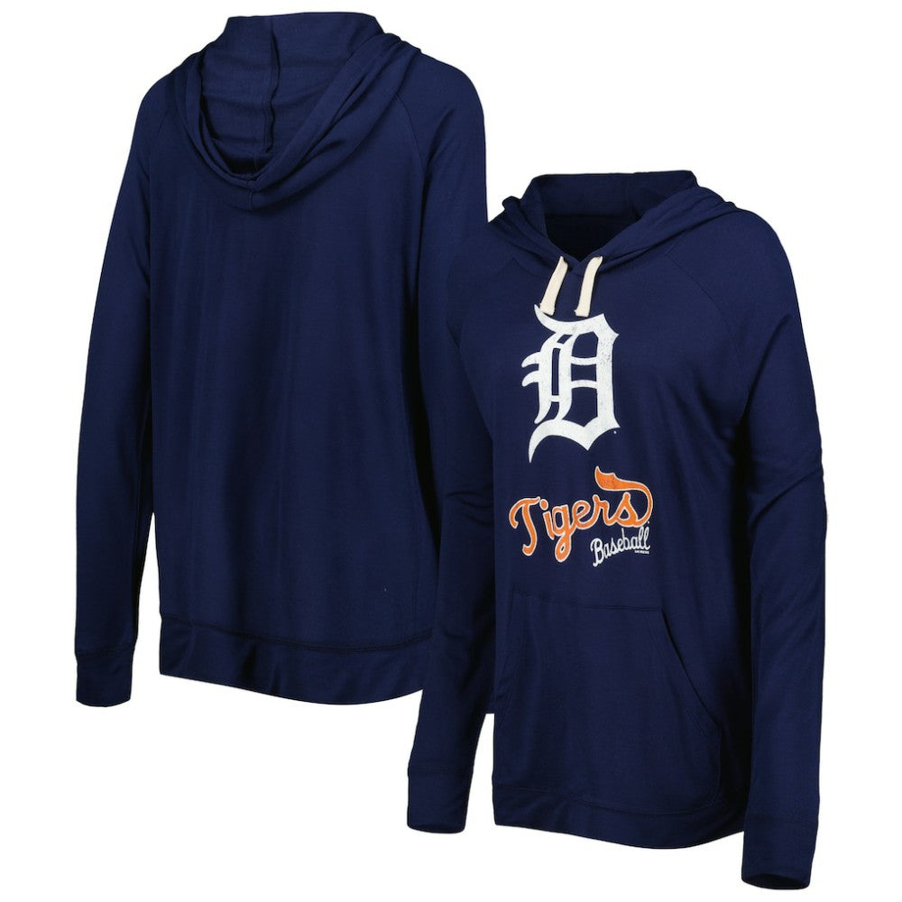 Detroit Tigers Touch Women's Pre-Game Raglan Pullover Hoodie Navy
