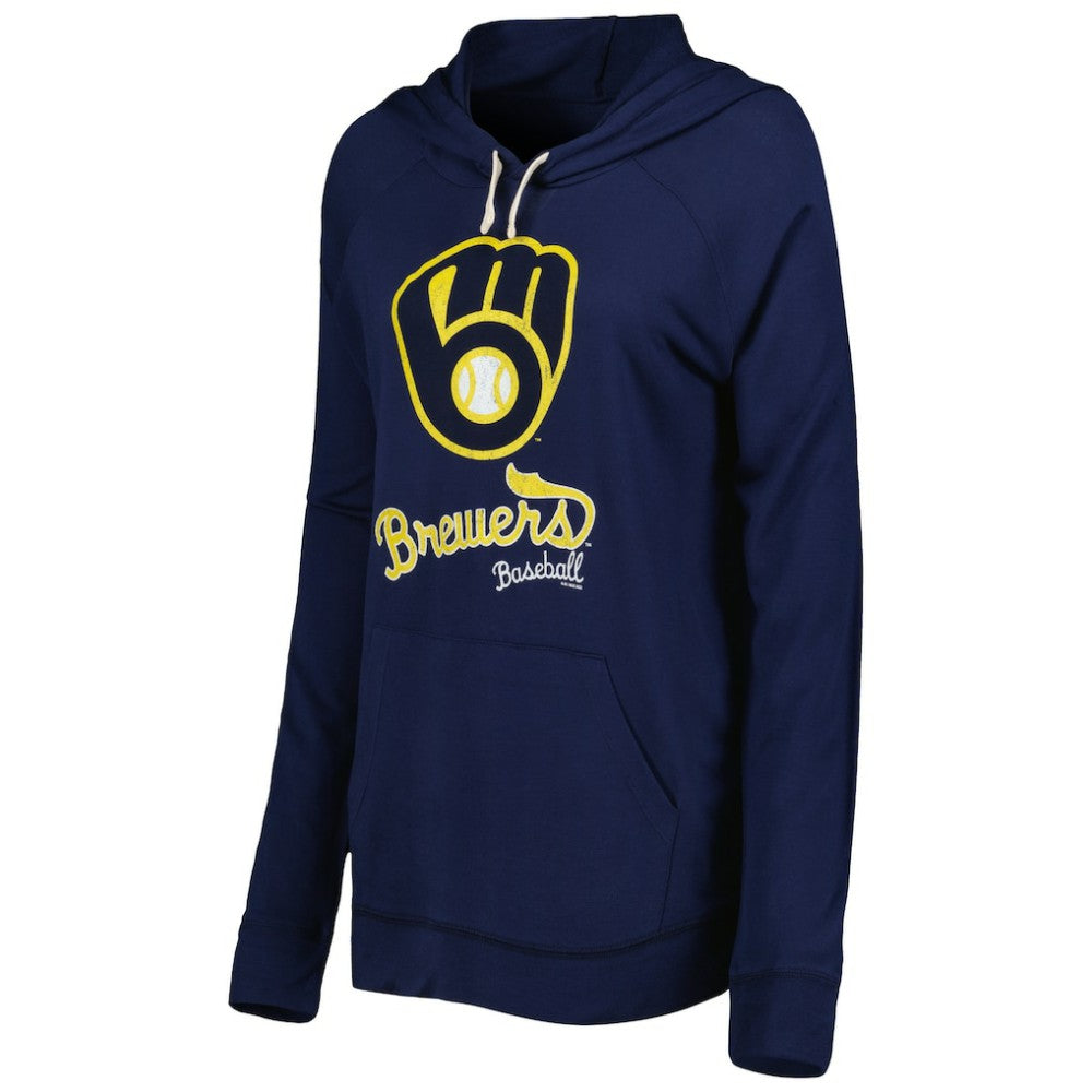 Milwaukee Brewers Touch Women's Pre-Game Raglan Pullover Hoodie Navy
