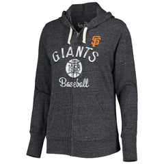 San Francisco Giants Touch Women's Training Camp Tri-Blend Lightweight Full-Zip Hoodie Black