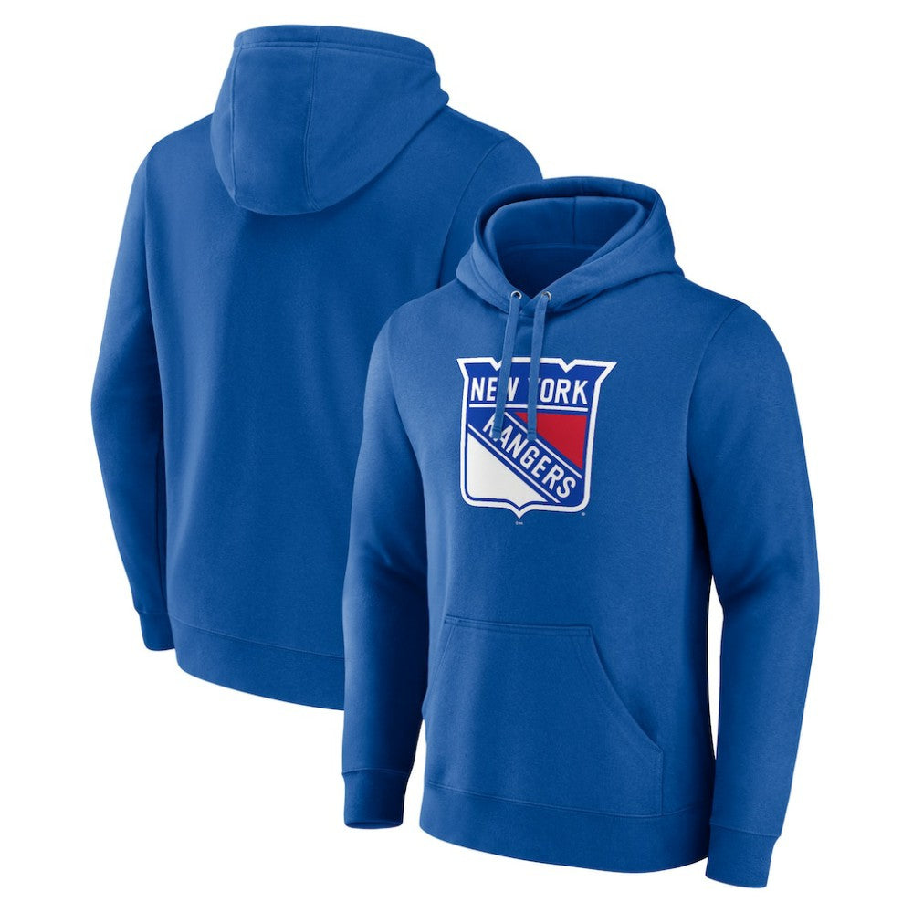 New York Rangers Fanatics Primary Logo Pullover Hoodie Blue