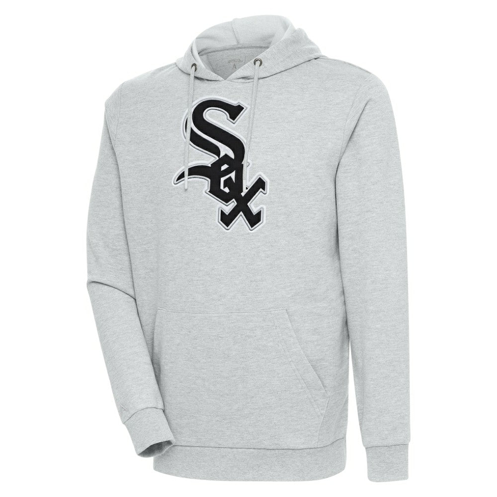 Chicago White Sox Antigua Action Pullover Hoodie Heather Gray