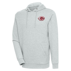 Cincinnati Reds Antigua Action Pullover Hoodie Heather Gray