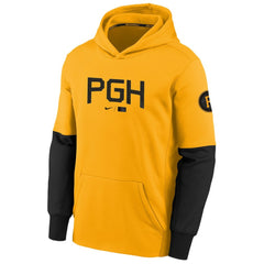 Pittsburgh Pirates Youth City Connect Therma Performance Pullover Hoodie Gold | Nike