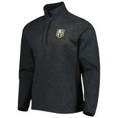 Vegas Golden Knights Antigua Course Quarter-Zip Jacket Heathered Black