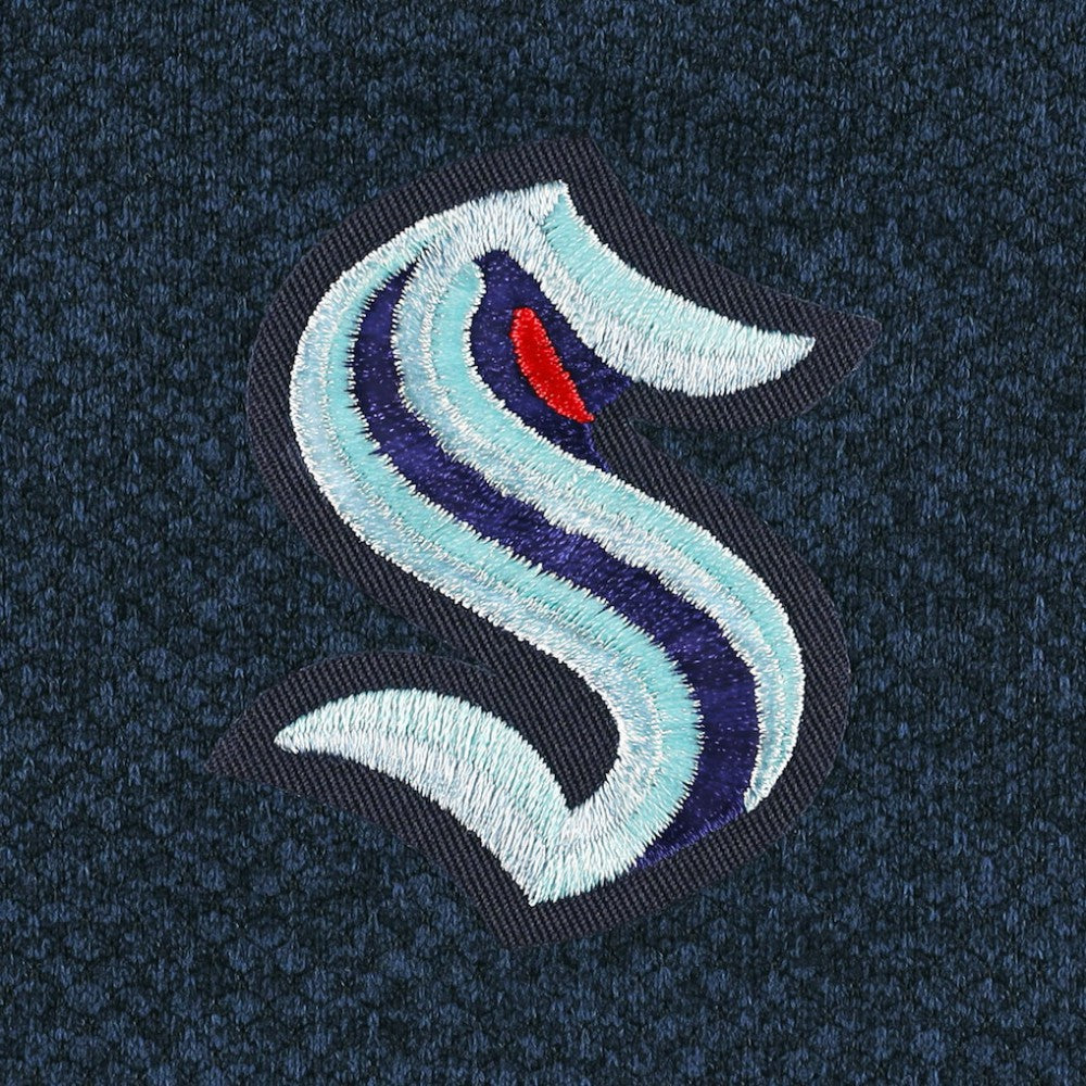 Seattle Kraken Antigua Course Quarter-Zip Jacket Heathered Deep Sea Blue