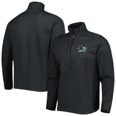 San Jose Sharks Antigua Course Quarter-Zip Jacket Heathered Black